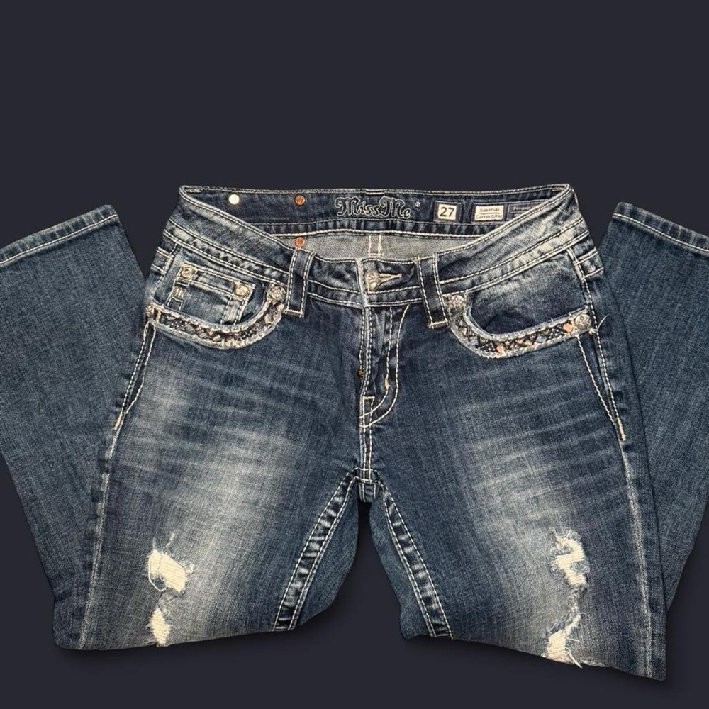 Miss Me Capris with Embellished Pockets